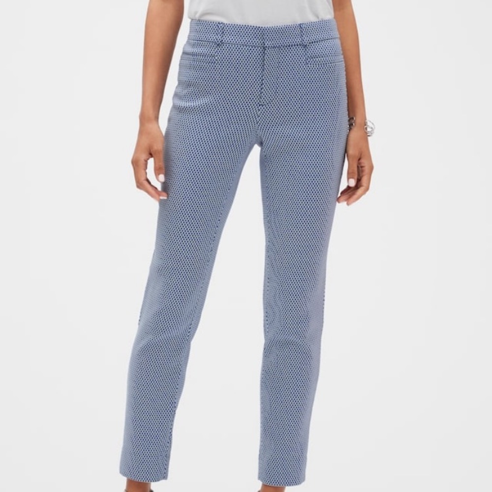 Curvy Sloan Brick Jacquard Slim Ankle Pant